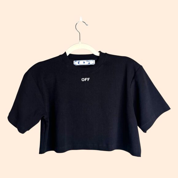 Off-White Stamp Cropped T-Shirt - Picture 1 of 4